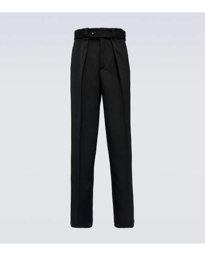 Jil Sander Weite Mid-Rise-Hose aus Wolle - Schwarz