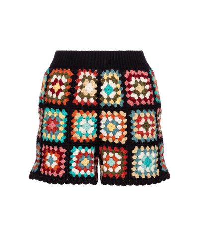 Alanui Western Granny Crochet Shorts - Multicolor