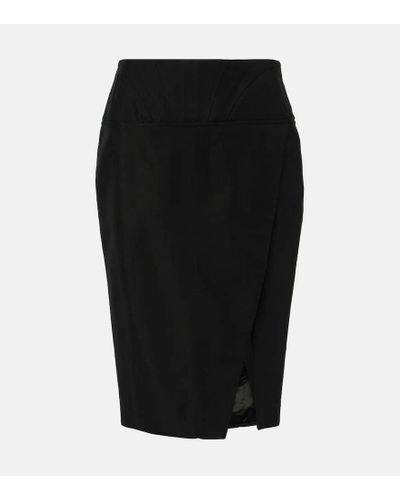 Mugler High-rise Pencil Skirt - Black