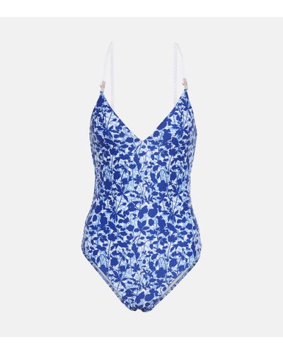Heidi Klein Tuscany Printed Swimsuit - Blue