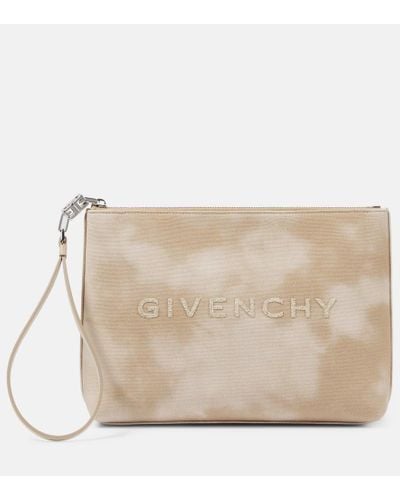 Givenchy Pochette in cotone con logo - Neutro