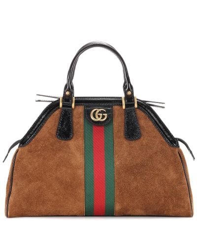 Gucci Bolso al hombro de gamuza RE(BELLE) tamaño grande - Marrón