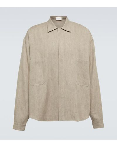The Row Amoneto Linen And Cashmere Blouson Jacket - Natural