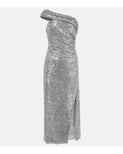 Jonathan Simkhai Embellished Asymmetric Midi Dress - Gray
