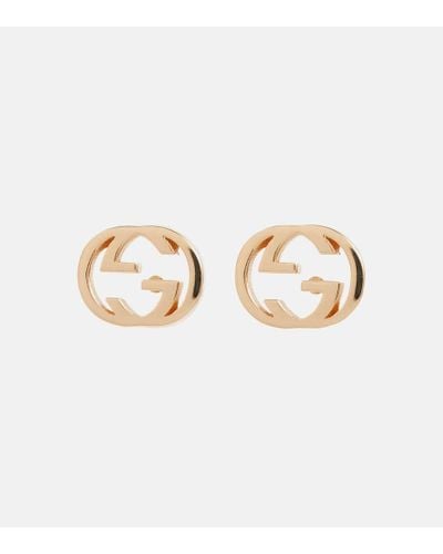Gucci Pendientes Interlocking G de oro de 18 ct - Metálico