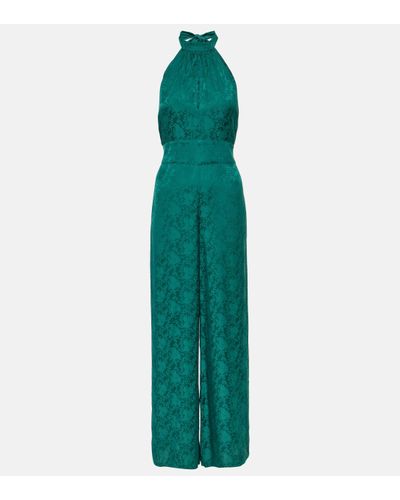 RIXO London Floral Cutout Wide-leg Jumpsuit - Green