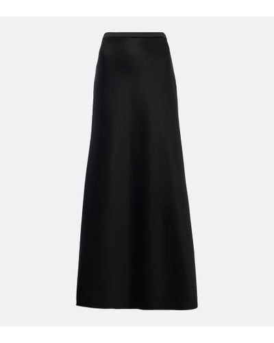 Max Mara Long Skirt In Scuba Jersey - Black