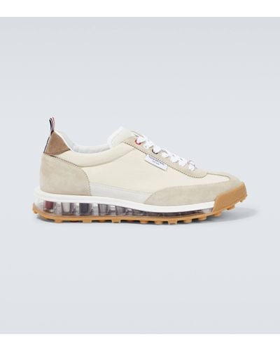 Thom Browne Tech Runner Suede-trimmed Trainers - White
