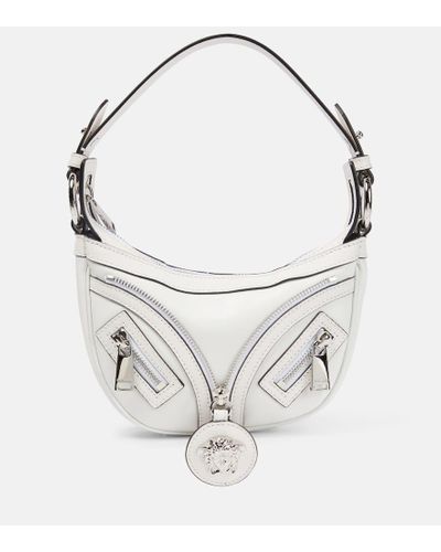 Versace Repeat Mini Leather Shoulder Bag - White