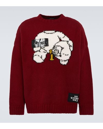 Undercover Intarsia Wool Jumper - Red