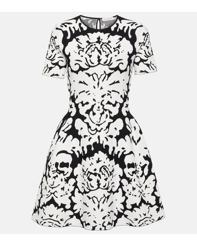 Alexander McQueen Jacquard Minidress - Black