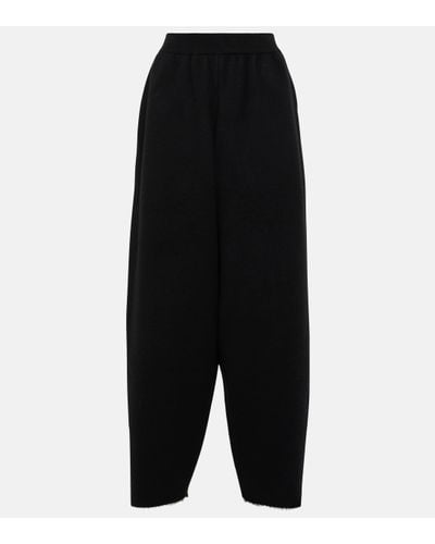 The Row Pantalon de survetement Ednah en laine - Noir