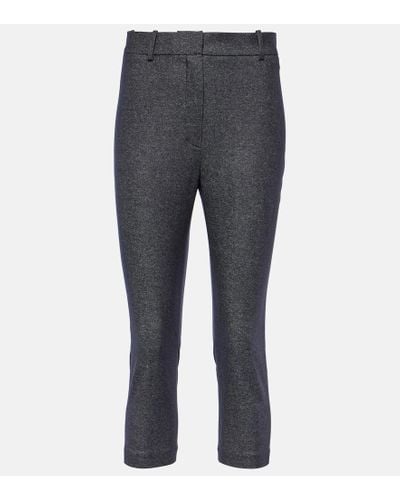 Magda Butrym High-rise Wool And Cotton Cropped Pants - Gray