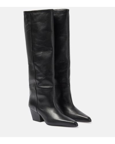 Paris Texas Jane 60 Leather Knee-high Boots - Black
