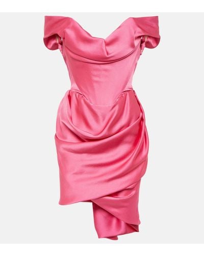 Vivienne Westwood Nova Cora Crepe Satin Minidress - Pink