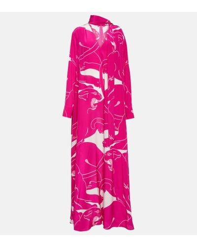 Valentino Bedruckter Jumpsuit aus Seide - Pink
