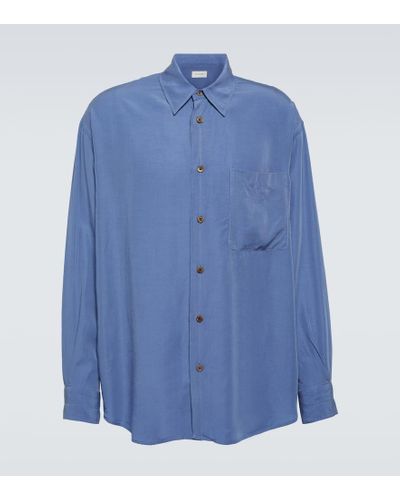 Lemaire Camicia in cotone e seta - Blu