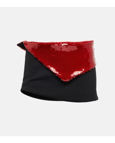 LAQUAN SMITH Sequin-trimmed Miniskirt - Red