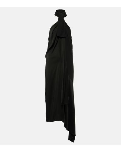 Givenchy Tie-neck Crepe Midi Dress - Black