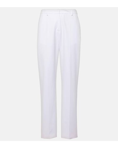 Valentino Pantalon slim a taille basse en coton - Blanc
