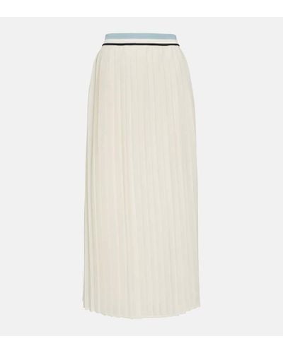 Moncler Falda midi plisada de georgette - Neutro