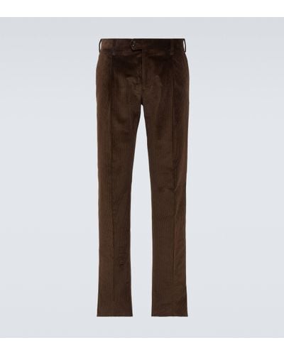 Lardini Cotton Corduroy Slim Trousers - Brown
