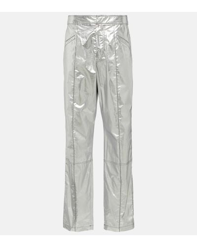Isabel Marant Anea High-rise Coated Cotton Trousers - Grey