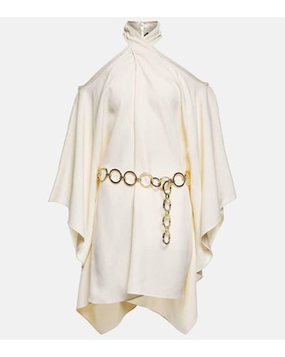 ‎Taller Marmo Piccolo Mambo Belted Crepe Minidress - White