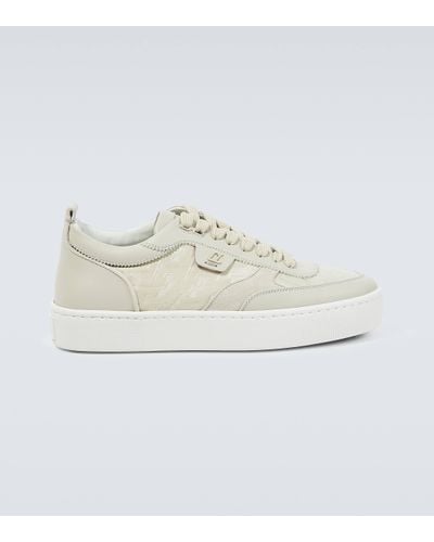 Christian Louboutin Happyrui Leather-trimmed Trainers - White