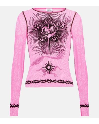 Jean Paul Gaultier Tattoo Collection Top aus Tuell - Pink