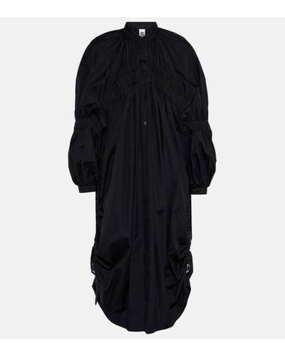 Noir Kei Ninomiya Draped Cotton Midi Dress - Black
