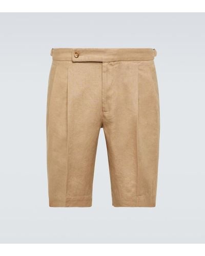 Incotex Linen Shorts - Natural