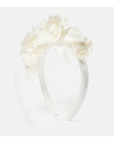 Jennifer Behr Bridal Camelia Silk-blend Headband - White