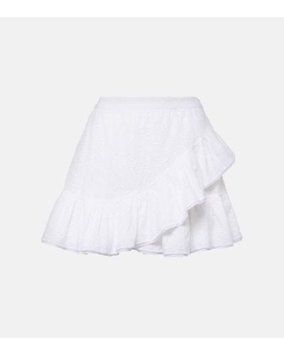Poupette Bova Broderie Anglaise Cotton Miniskirt - White