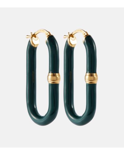 Bottega Veneta Chain Hoop Earrings - Blue