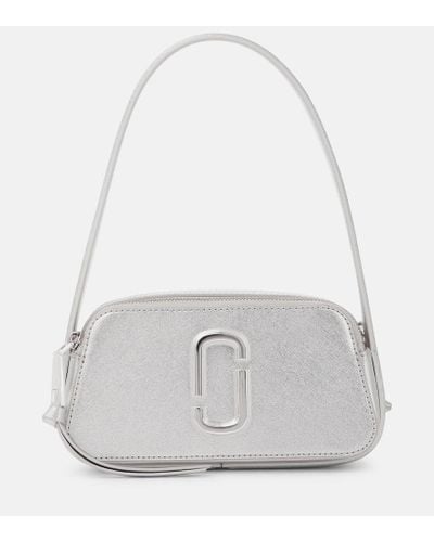Marc Jacobs The Slingshot Metallic Leather Shoulder Bag - White
