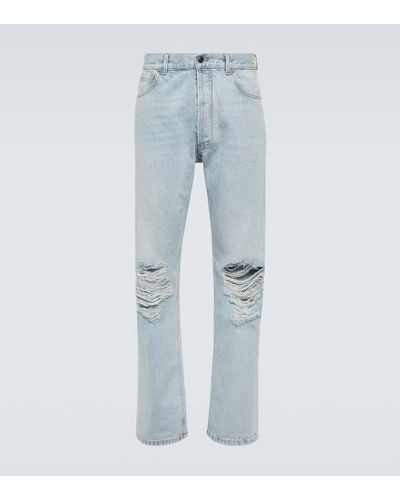 The Row Burted Distressed Straight Jeans - Blue