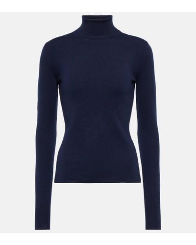 Gabriela Hearst May Wool, Silk, And Cashmere Turtleneck Jumper - Blue