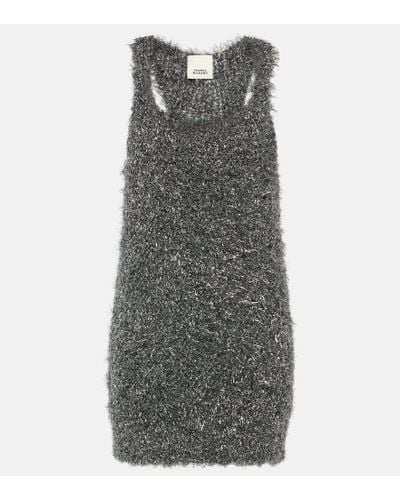 Isabel Marant Windy Metallic Knit Minidress - Gray