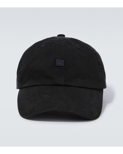 Acne Studios Face Cotton Baseball Cap - Black