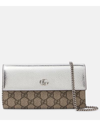 Gucci GG Marmont Leather Wallet On Chain - White