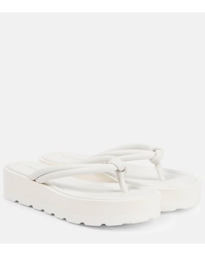Gianvito Rossi Leather Thong Sandal - White