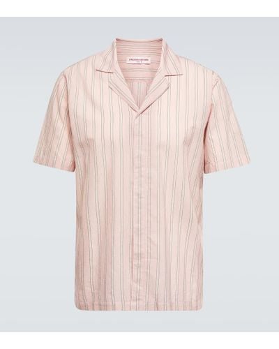 Orlebar Brown Maitan Striped Cotton Shirt - Pink