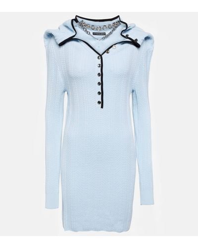 Y. Project Chain-embellished Wool Minidress - Blue
