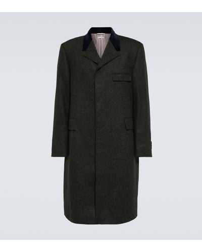 Thom Browne Manteau en laine - Noir