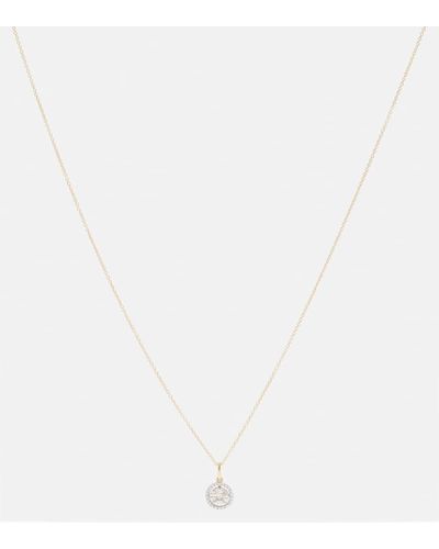 STONE AND STRAND Framed Mosaic 10kt Yellow Gold Necklace With Diamonds - White