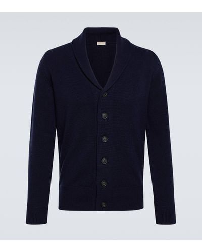 John Smedley Cullen Cashmere And Wool Cardigan - Blue