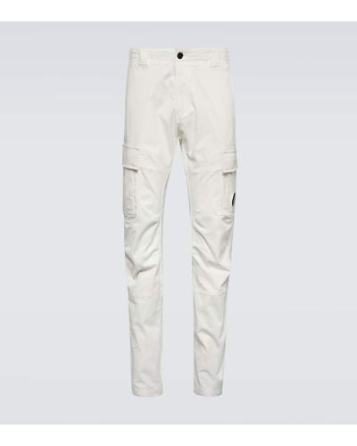C.P. Company Cotton Sateen Cargo Pants - White