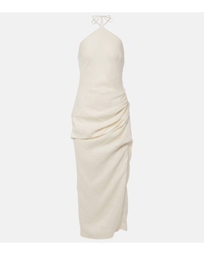Jonathan Simkhai Hansel Halterneck Linen Maxi Dress - White