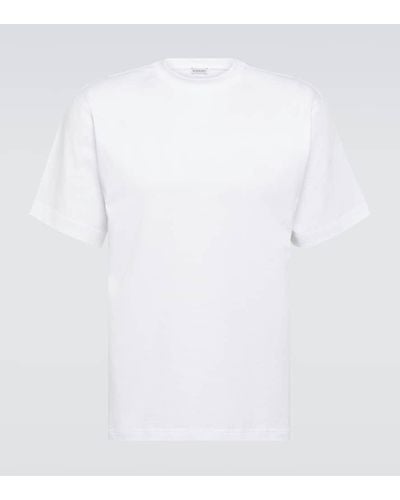 Burberry T-shirt in jersey di cotone con stampa - Bianco